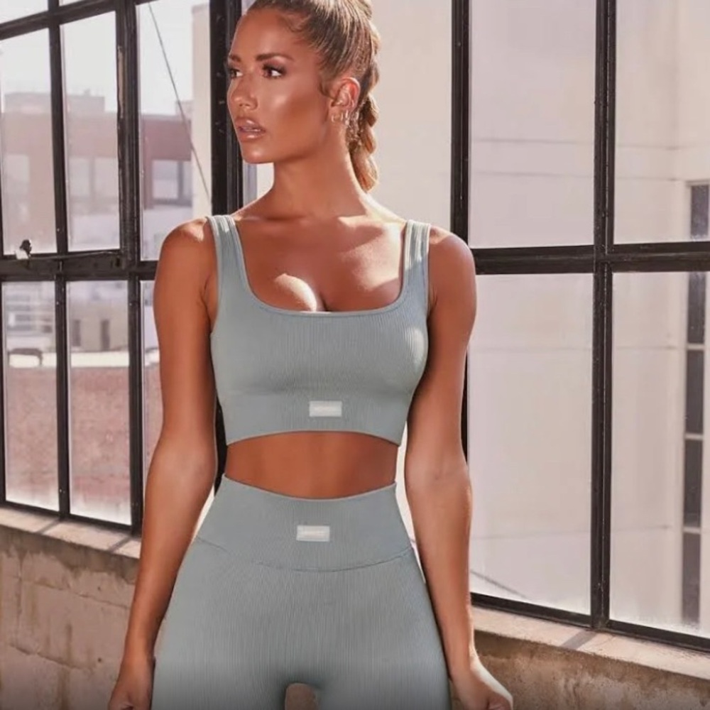 Bo+Tee Light Bluish Green Sports Bra